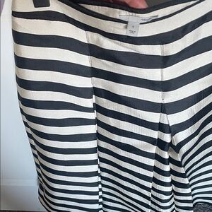 Halogen Black and Cream Striped A-Line Skirt